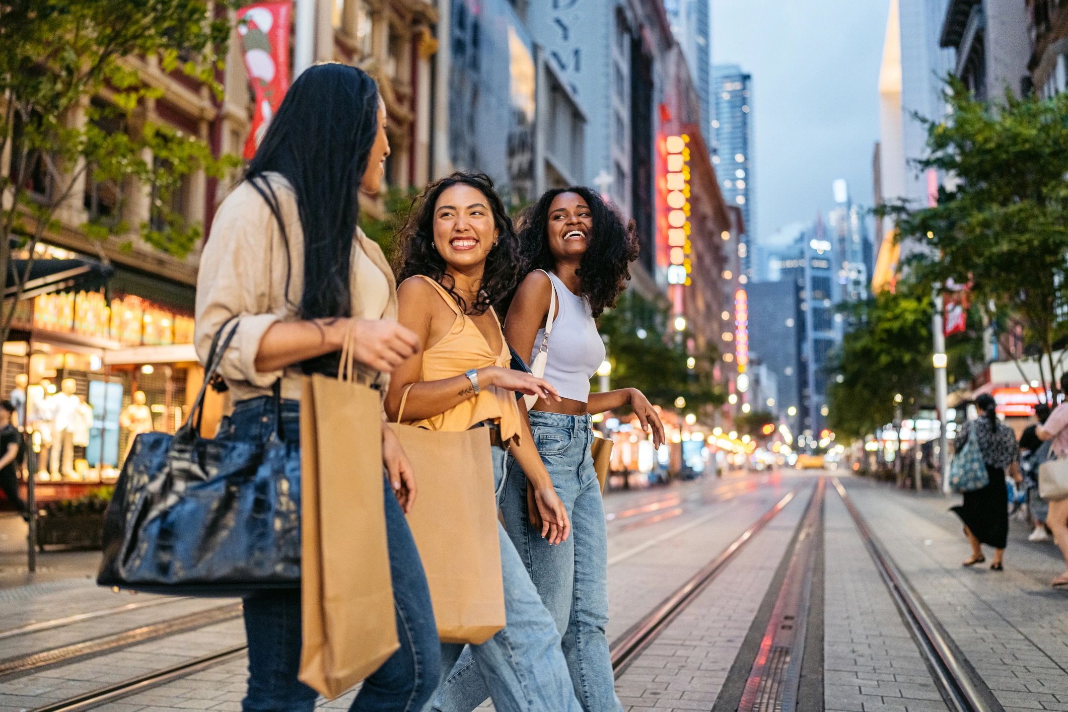 Happy travel clients on vacation